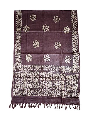 Wine Batik Print Cotton Dupatta Wine Batik Print Cotton Dupatta