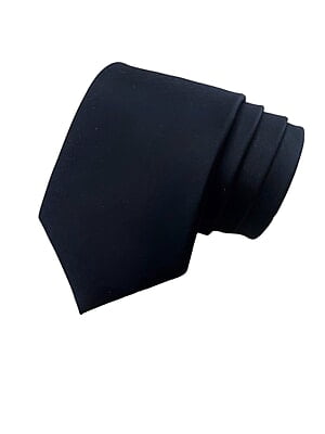 Black Solid Microfiber Necktie