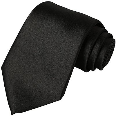 Black Solid Silk Necktie