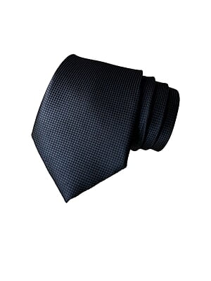 Black Self Design Solid Microfiber Necktie Black Self Design Solid Microfiber Necktie