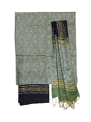 Grey & Maroon Unstitched Batik Print Silk Salwar Suit Dress Material with Dupatta Grey & Maroon Unstitched Batik Print Silk Salwar Suit Dress Material with Dupatta