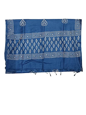 Block Print Indigo Unstitched Katan Silk Salwar Suit Dress Material with Dupatta Block Print Indigo Unstitched Katan Silk Salwar Suit Dress Material with Dupatta