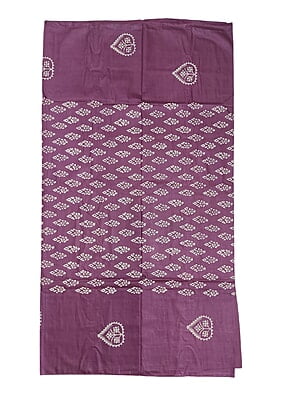 Wine Unstitched Batik Print Silk Salwar Suit Dress Material with Dupatta