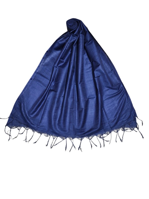 Blue Cotton Silk Solid Dupatta Blue Cotton Silk Solid Dupatta