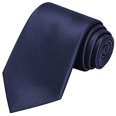 Navy Blue Solid Silk Necktie