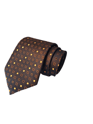 Brown Dotted Necktie with Pocket Square Brown Dotted Necktie with Pocket Square