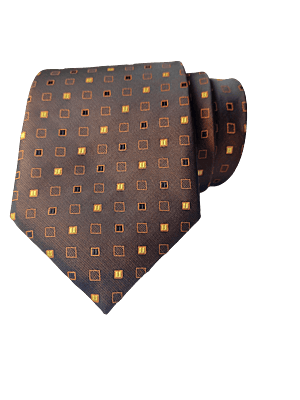 Brown Dotted Necktie with Pocket Square Brown Dotted Necktie with Pocket Square