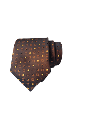 Brown Dotted Necktie with Pocket Square Brown Dotted Necktie with Pocket Square