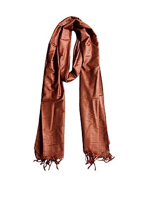 Brown Cotton Silk Solid Dupatta
