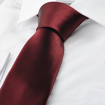 Burgundy Solid Silk Necktie Burgundy Solid Silk Necktie