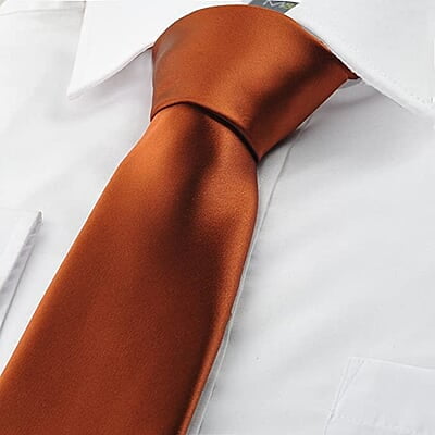 Brown Solid Microfiber Silk Necktie