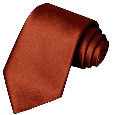 Brown Solid Microfiber Silk Necktie