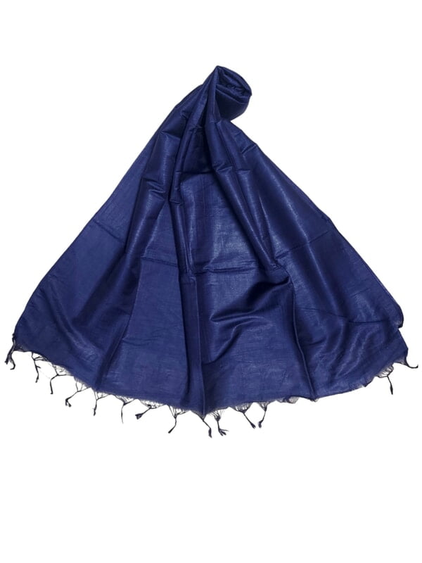 Navy Blue Cotton Silk Solid Dupatta Navy Blue Cotton Silk Solid Dupatta