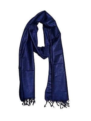 Navy Blue Cotton Silk Solid Dupatta Navy Blue Cotton Silk Solid Dupatta