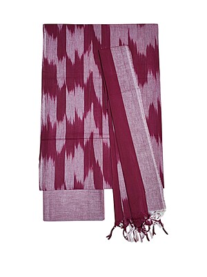 Maroon Pochampally Ikkat Unstitched Handloom Cotton Salwar kameez dress material set for Women Maroon Pochampally Ikkat Unstitched Handloom Cotton Salwar kameez dress material set for Women