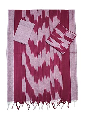 Maroon Pochampally Ikkat Unstitched Handloom Cotton Salwar kameez dress material set for Women Maroon Pochampally Ikkat Unstitched Handloom Cotton Salwar kameez dress material set for Women