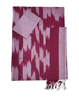 Maroon Pochampally Ikkat Unstitched Handloom Cotton Salwar kameez dress material set for Women Maroon Pochampally Ikkat Unstitched Handloom Cotton Salwar kameez dress material set for Women