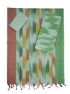 Mint Green Pochampally Ikkat Cotton Unstitched Salwar Suit Dress Material with Dupatta Mint Green Pochampally Ikkat Cotton Unstitched Salwar Suit Dress Material with Dupatta