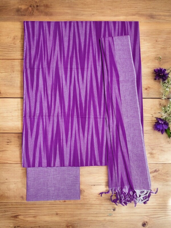 Lavender Ikkat Cotton Unstitched Salwar Suit Dress Material with Dupatta Lavender Ikkat Cotton Unstitched Salwar Suit Dress Material with Dupatta