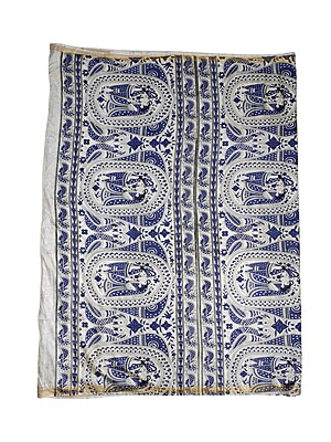 Purple Kalamkari Print Saree with Unstitched Blouse Purple Kalamkari Print Saree with Unstitched Blouse