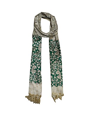 Madhubani Print Green Cotton Silk Dupatta for Women Madhubani Print Green Cotton Silk Dupatta for Women