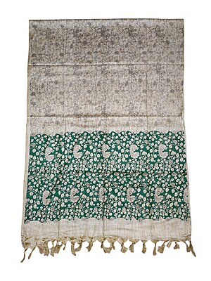 Madhubani Print Green Cotton Silk Dupatta for Women Madhubani Print Green Cotton Silk Dupatta for Women