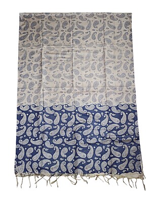 Lavender Kalamkari Unstitched Salwar Suit Set with Dupatta for Women
