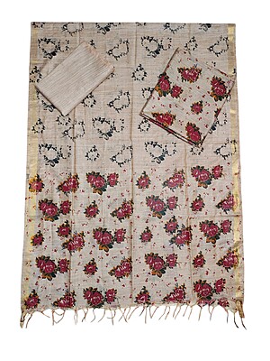 Maroon & Beige Kalamkari Unstitched Salwar Suit Dress Material with Dupatta Maroon & Beige Kalamkari Unstitched Salwar Suit Dress Material with Dupatta