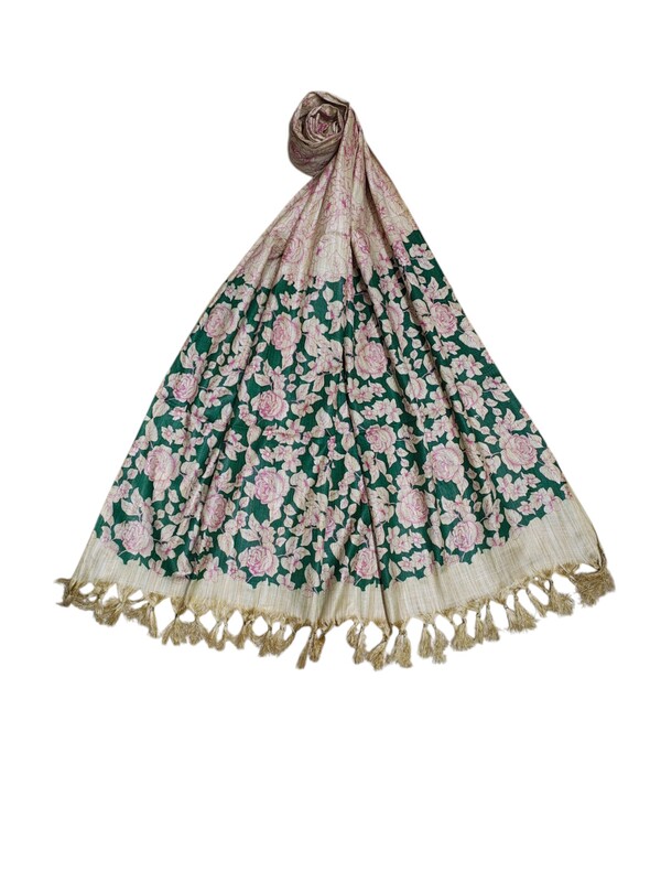 Madhubani Print Pink & Orange Cotton Silk Dupatta for Women Madhubani Print Pink & Orange Cotton Silk Dupatta for Women