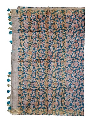 Red & Gold Kalamkari Print Saree with Running Blouse