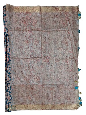 Red & Gold Kalamkari Print Saree with Running Blouse