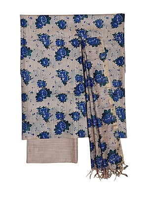 Blue & Green Kalamkari Unstitched Salwar Suit Dress Material with Dupatta Blue & Green Kalamkari Unstitched Salwar Suit Dress Material with Dupatta