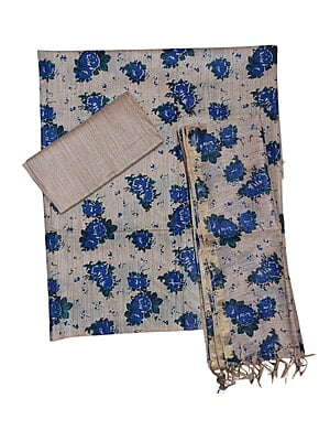 Blue & Green Kalamkari Unstitched Salwar Suit Dress Material with Dupatta Blue & Green Kalamkari Unstitched Salwar Suit Dress Material with Dupatta