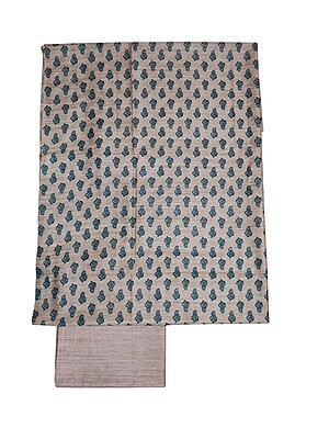 Teal Green Madhubani Print Unstitched Silk Salwar Suit with Dupatta Teal Green Madhubani Print Unstitched Silk Salwar Suit with Dupatta