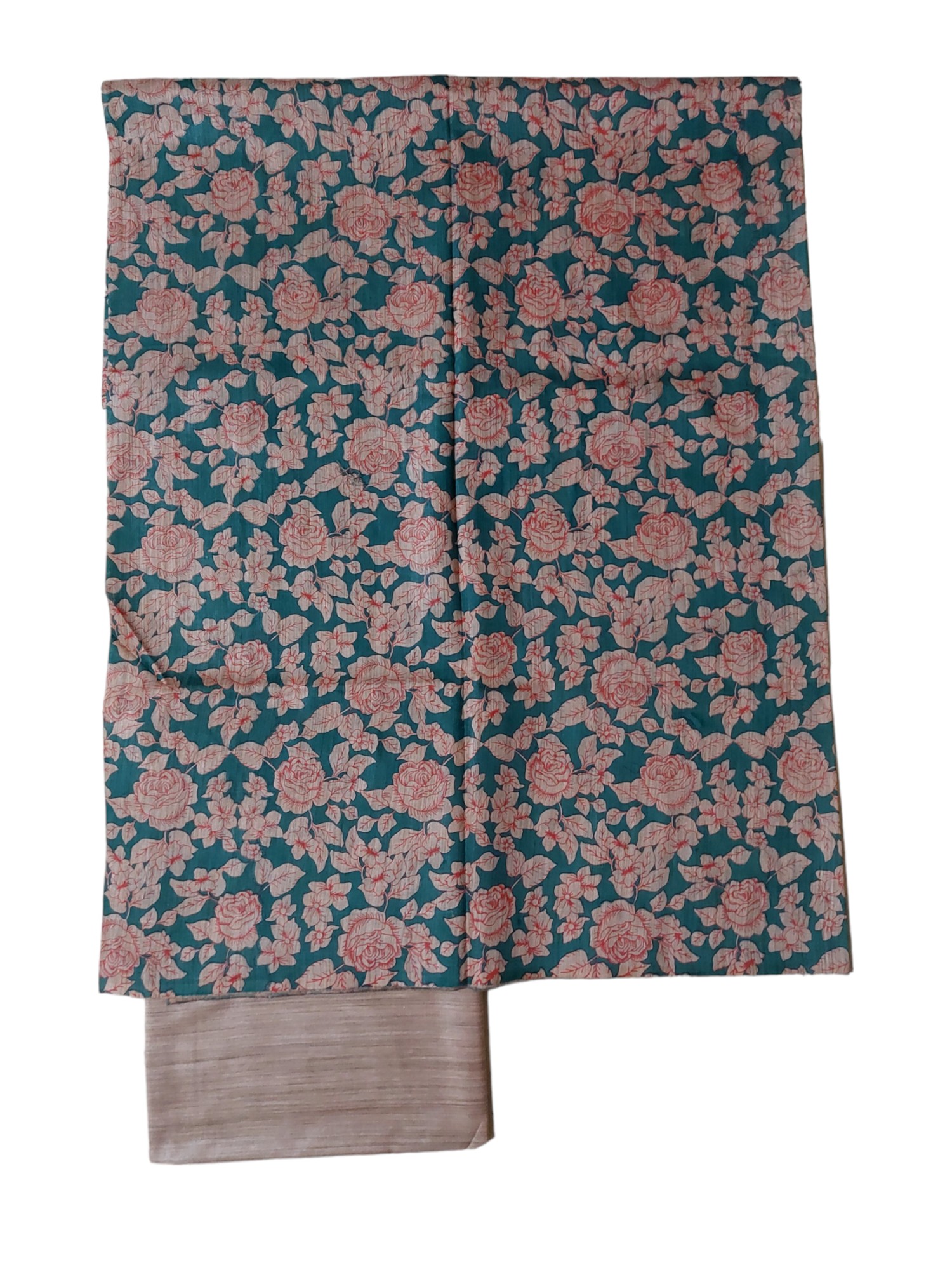 Green & Red Kalamkari Dress Material with Dupatta Green & Red Kalamkari Dress Material with Dupatta