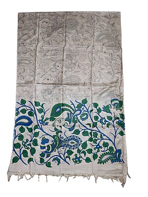 Green & cream kalamkari Unstitched Salwar Suit Dress Material with Dupatta Green & cream kalamkari Unstitched Salwar Suit Dress Material with Dupatta