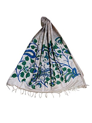 Green & cream kalamkari Unstitched Salwar Suit Dress Material with Dupatta Green & cream kalamkari Unstitched Salwar Suit Dress Material with Dupatta