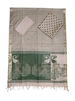 Green & Yellow Kalamkari Unstitched Salwar Suit Dress Material with Dupatta Green & Yellow Kalamkari Unstitched Salwar Suit Dress Material with Dupatta