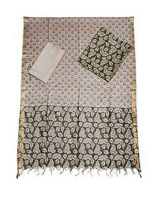 Green kalamkari Unstitched Salwar Suit Dress Material with Dupatta Green kalamkari Unstitched Salwar Suit Dress Material with Dupatta