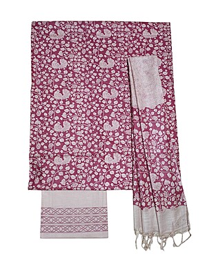Pink kalamkari Unstitched Salwar Suit Dress Material with Dupatta Pink kalamkari Unstitched Salwar Suit Dress Material with Dupatta