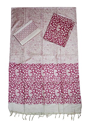 Pink kalamkari Unstitched Salwar Suit Dress Material with Dupatta Pink kalamkari Unstitched Salwar Suit Dress Material with Dupatta