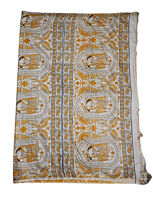 Yellow Kalamkari Cotton Silk Saree with Unstitched Blouse Yellow Kalamkari Cotton Silk Saree with Unstitched Blouse