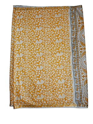 Yellow Kalamkari Cotton Silk Saree with Unstitched Blouse Yellow Kalamkari Cotton Silk Saree with Unstitched Blouse