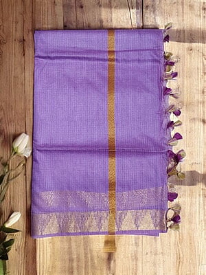 Lavender Plain Kota Silk Saree with Running Blouse Lavender Plain Kota Silk Saree with Running Blouse