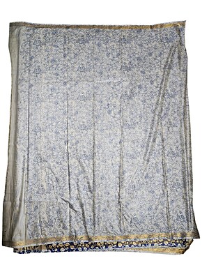 Purple Kalamkari Print Saree with Unstitched Blouse Purple Kalamkari Print Saree with Unstitched Blouse