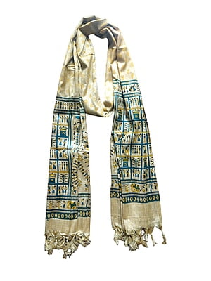 Yellow & Golden Madhubani Print Cotton Silk Dupatta for Women Yellow & Golden Madhubani Print Cotton Silk Dupatta for Women
