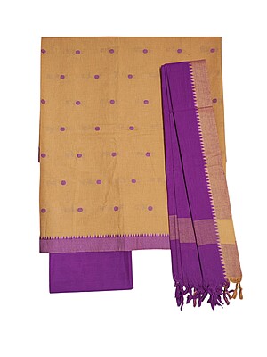 Mustard & Purple Handloom Mangalgiri Cotton Unstitched Salwar Suit Set with Dupatta for Women Mustard & Purple Handloom Mangalgiri Cotton Unstitched Salwar Suit Set with Dupatta for Women