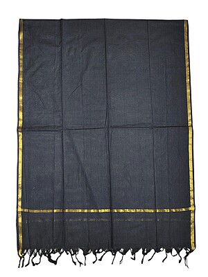 Grey & Black Handloom South Cotton Unstitched Salwar Suit Set with Dupatta for Women Grey & Black Handloom South Cotton Unstitched Salwar Suit Set with Dupatta for Women