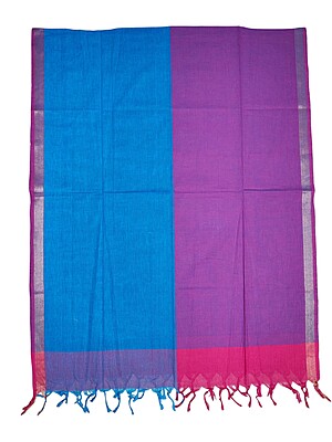 Blue & Purple Handloom Mangalagiri Cotton Solid Unstitched Salwar Suit Set with Dupatta for Women Blue & Purple Handloom Mangalagiri Cotton Solid Unstitched Salwar Suit Set with Dupatta for Women