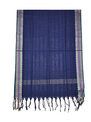 Green & Blue Mangalagiri Cotton Unstitched Salwar Suit Set with Dupatta for Women